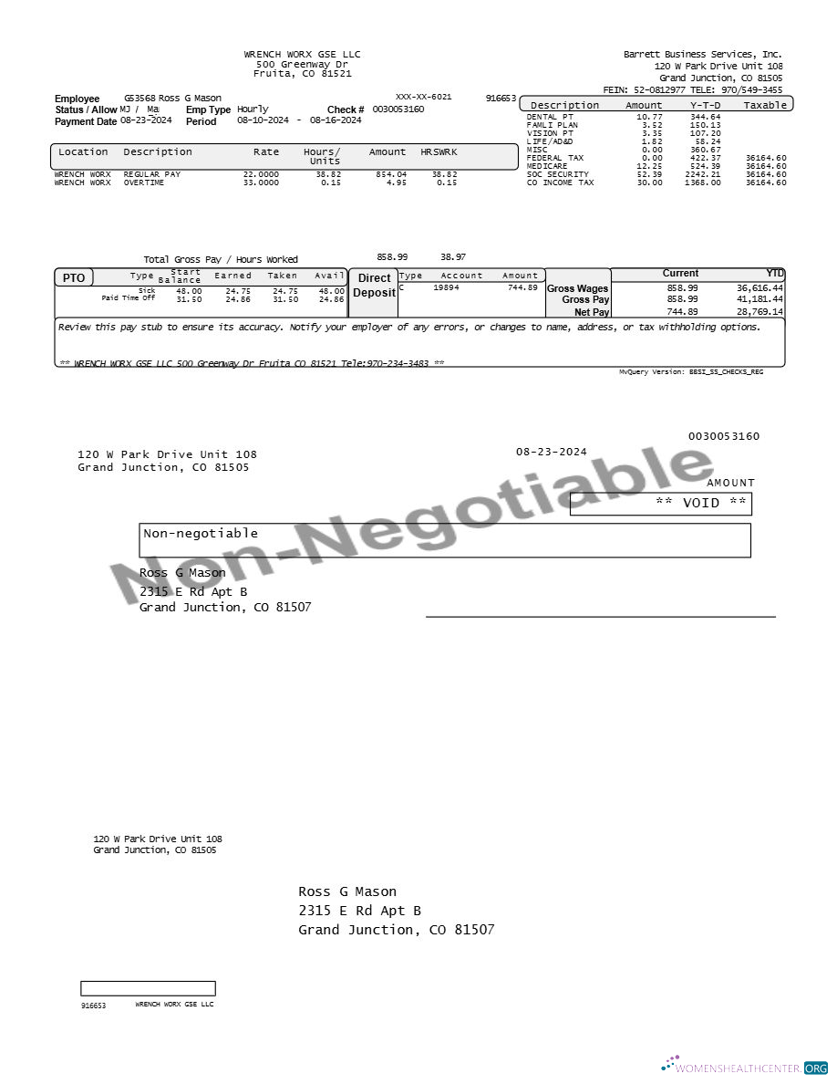 Download Barrett Business Services employee pay stub template in Word and PDF formats.pdf, 1 Photoshop template